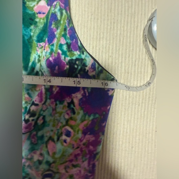 Cynthia Rowley Green and Blue Pleated Mini Dress - Picture 9 of 11